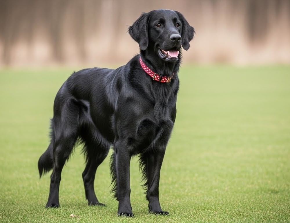 Flat-Coated Retriever dog breed - England - LARGE